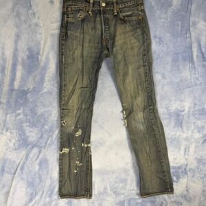 Levi's 501 distressed denim jeans men Size 31x34